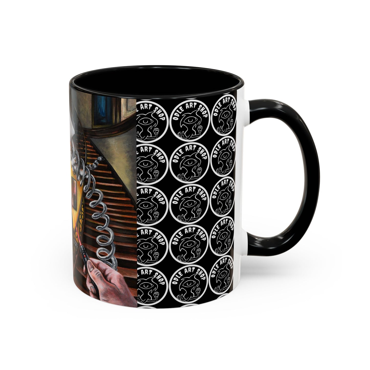 Surreal Dinner Party Accent Coffee Mug — Whimsical Art Coffee Cup (11/15oz)