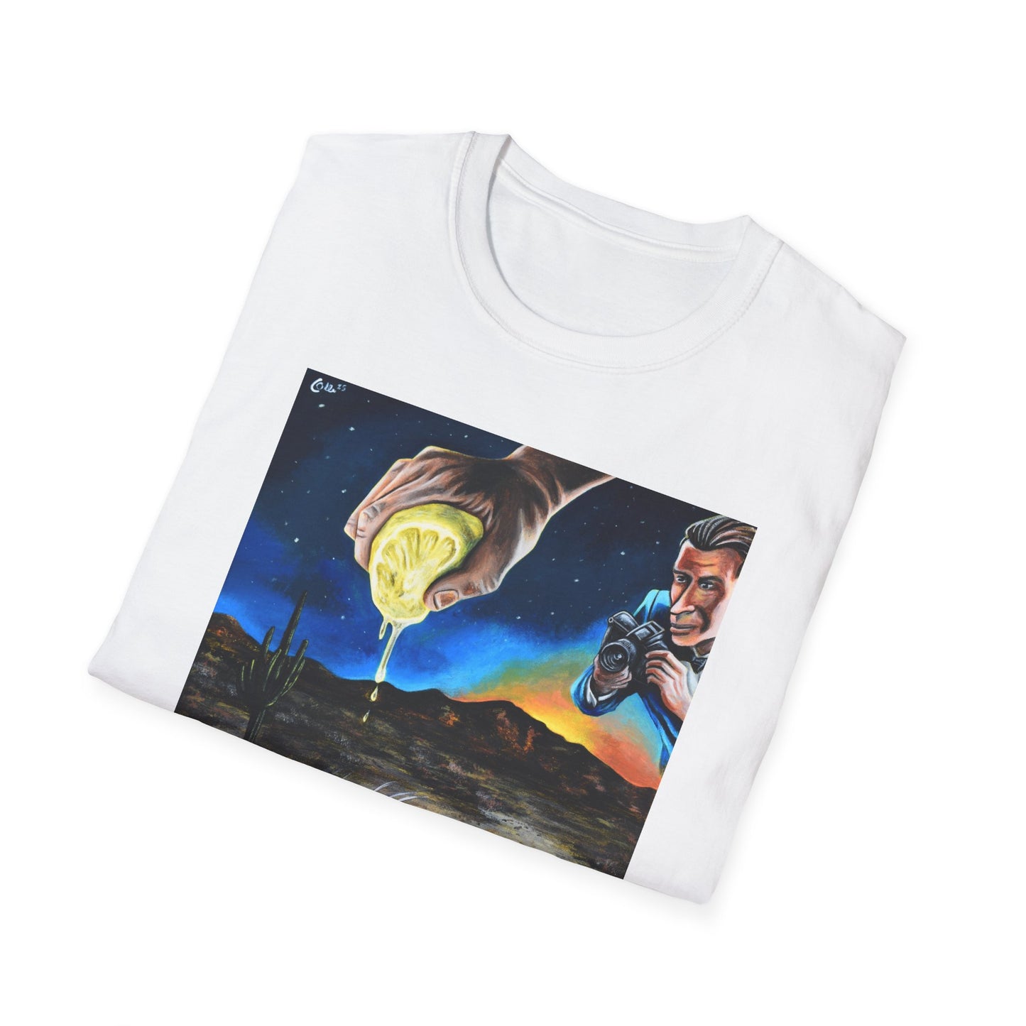 Galactic Adventure Unisex Softstyle T-Shirt, Cosmic Shirt, Art Tee, Sci-Fi Gift, Festival Wear, Unisex Graphic Tee