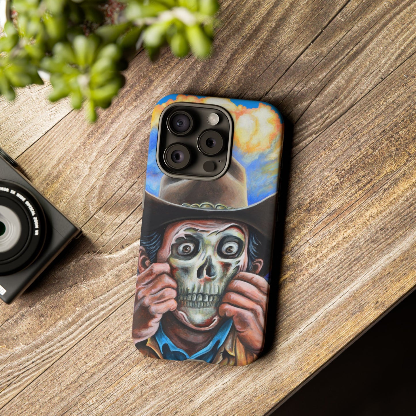 Skull Cowboy Phone Case - Tough Cases with Bold Artwork, Unique Gift for Halloween, Bold Aesthetic, Ideal for Music Lovers, [...]