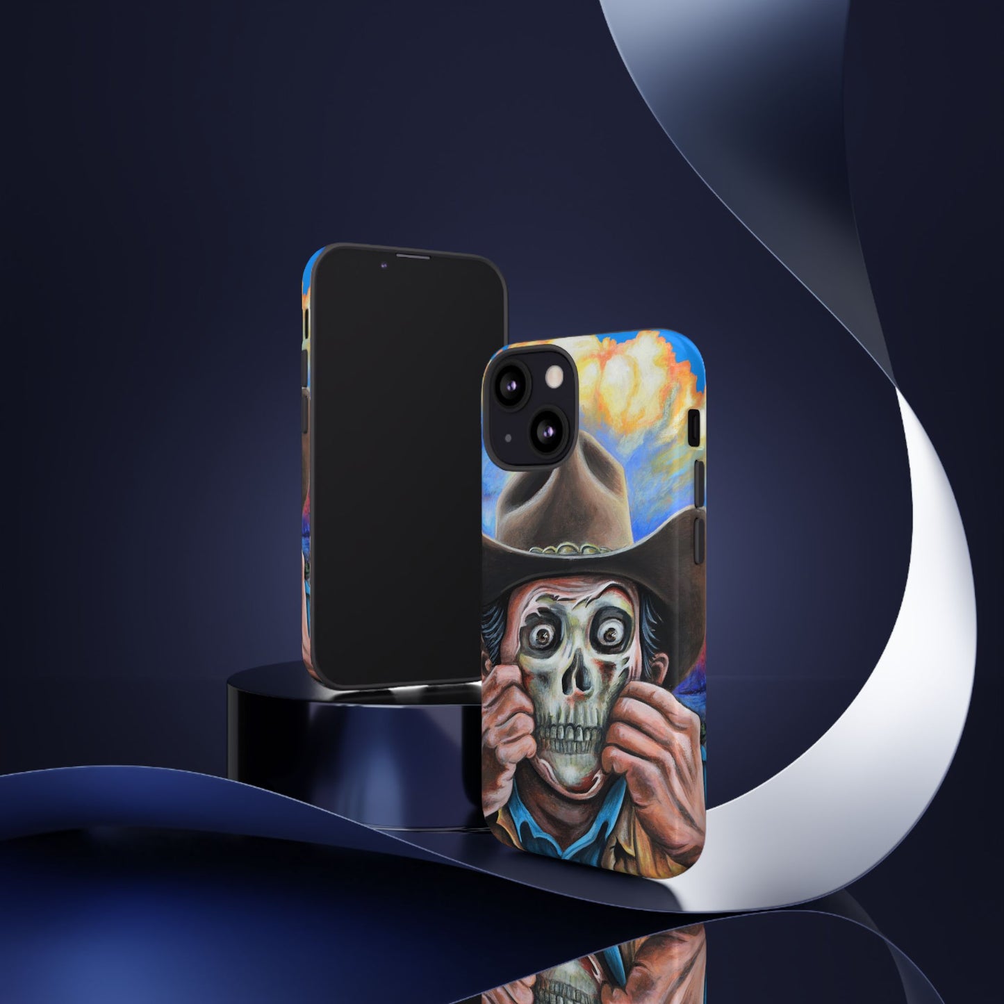 Skull Cowboy Phone Case - Tough Cases with Bold Artwork, Unique Gift for Halloween, Bold Aesthetic, Ideal for Music Lovers, [...]