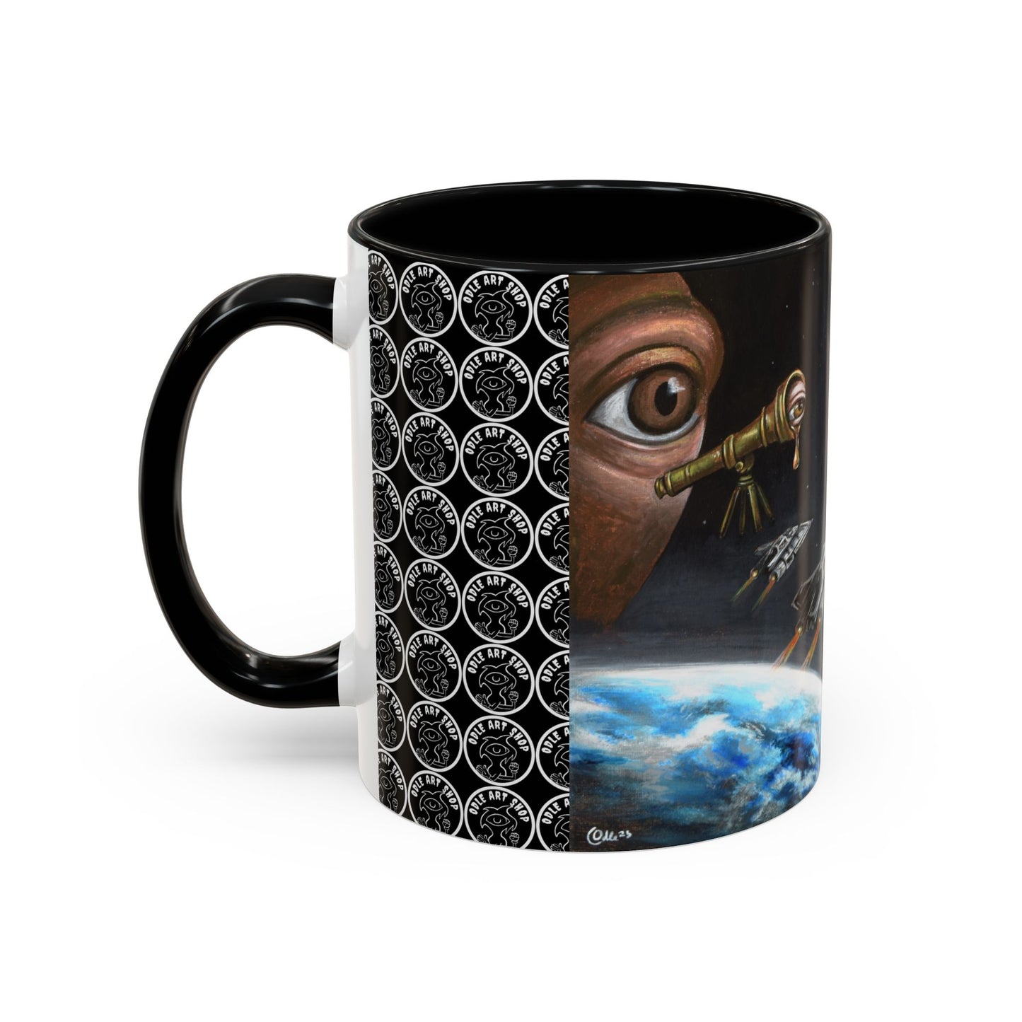 Space Adventure Coffee Mug - Retro Sci‑Fi Crew & Alien Monsters