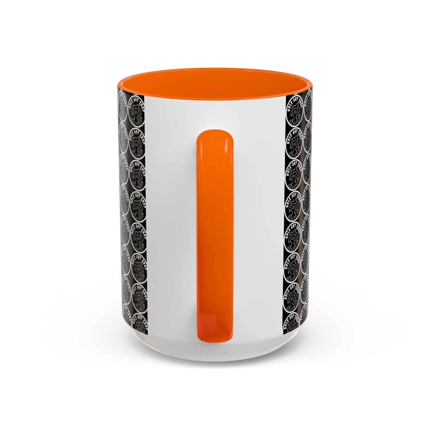 Smiley Mask Art Coffee Mug — Surreal Portrait Accent 11/15oz
