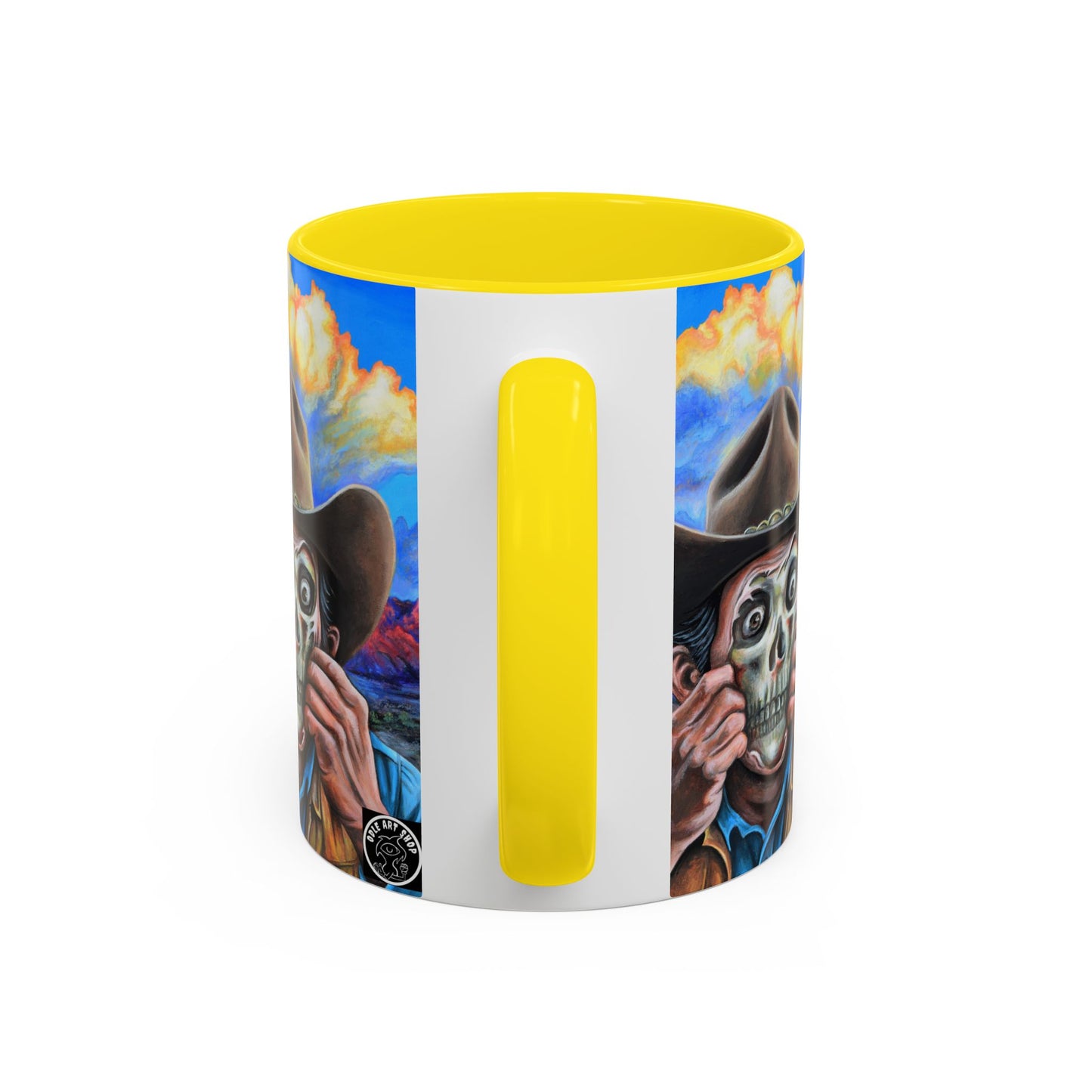 Day of the Dead Accent Coffee Mug, Colorful Skull Design Mug, Halloween Coffee Cup, Gift for Latinos, Unique Art Coffee Mug