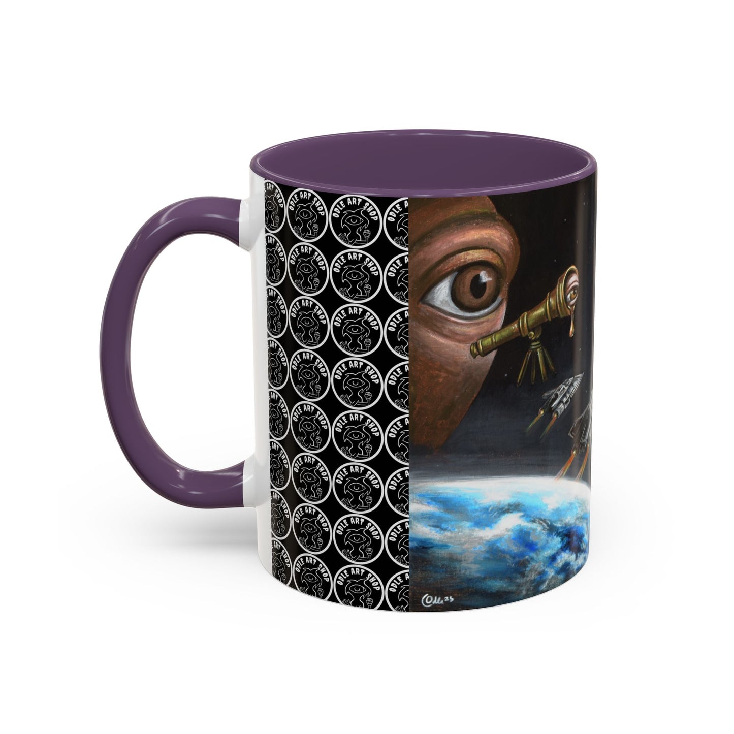 Space Adventure Coffee Mug - Retro Sci‑Fi Crew & Alien Monsters
