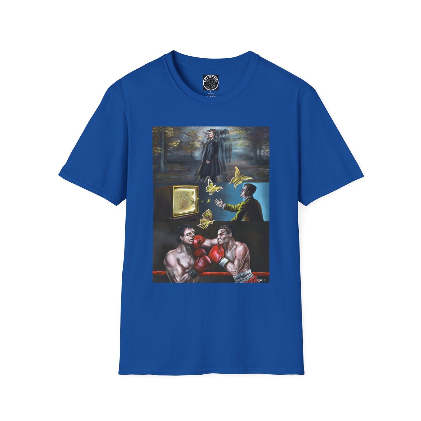 Surreal Boxing Scene T‑Shirt — Vintage Noir Collage Art Tee