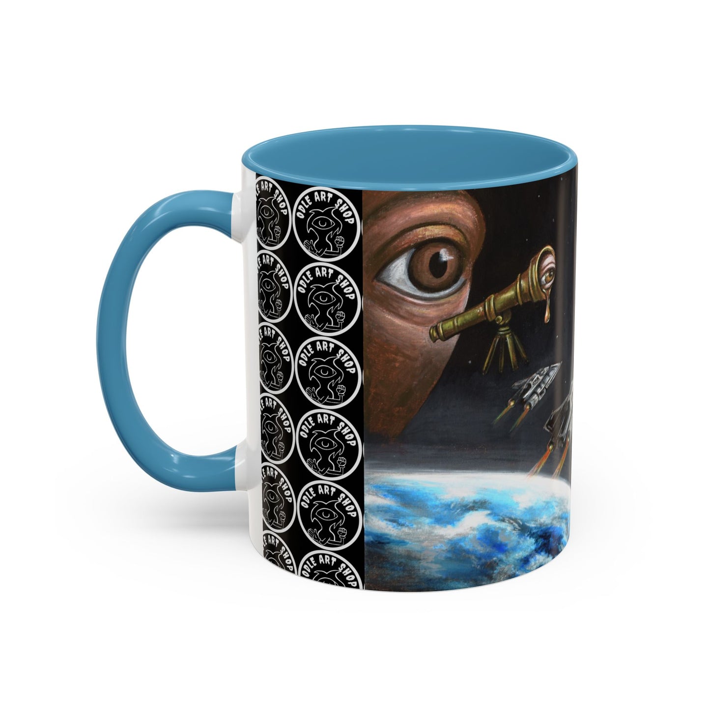Space Adventure Coffee Mug - Retro Sci‑Fi Crew & Alien Monsters
