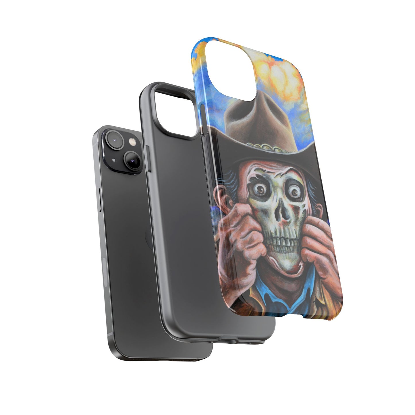 Skull Cowboy Phone Case - Tough Cases with Bold Artwork, Unique Gift for Halloween, Bold Aesthetic, Ideal for Music Lovers, [...]