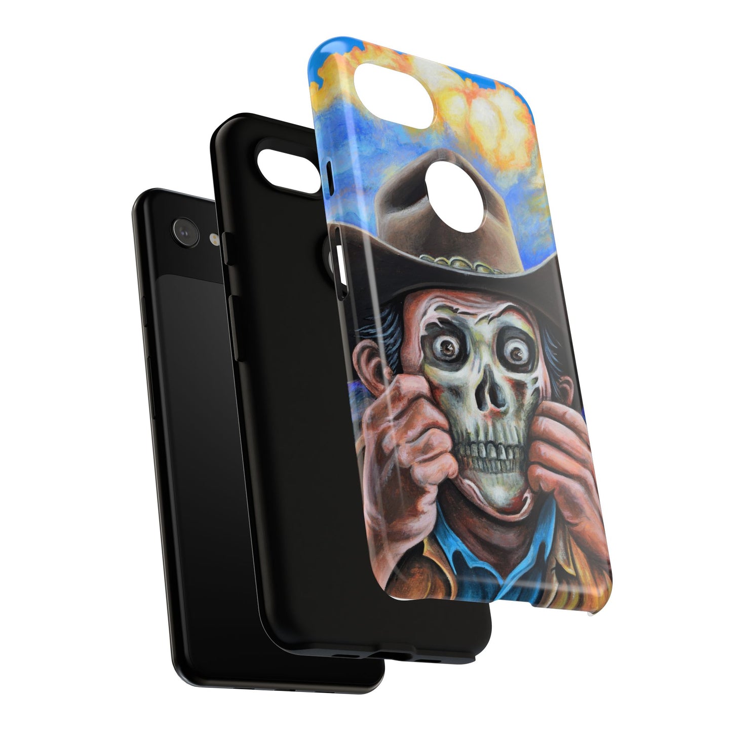 Skull Cowboy Phone Case - Tough Cases with Bold Artwork, Unique Gift for Halloween, Bold Aesthetic, Ideal for Music Lovers, [...]