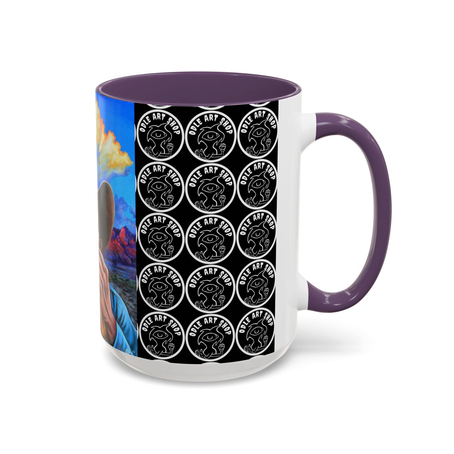 Day of the Dead Accent Coffee Mug, Colorful Skull Design Mug, Halloween Coffee Cup, Unique Art Coffee Mug