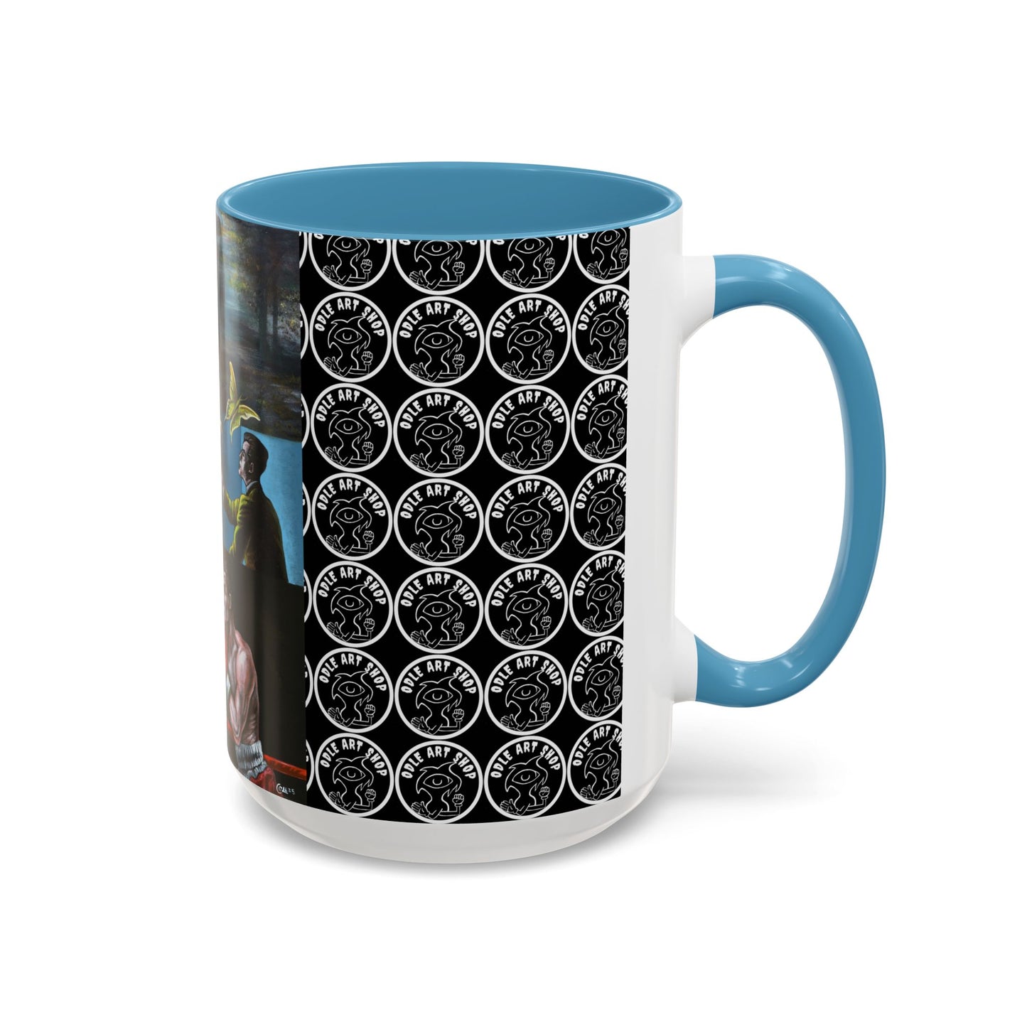 Literary Classics Collage Accent Coffee Mug — Boxing, Butterflies & Dark Forest Art (11/15oz)