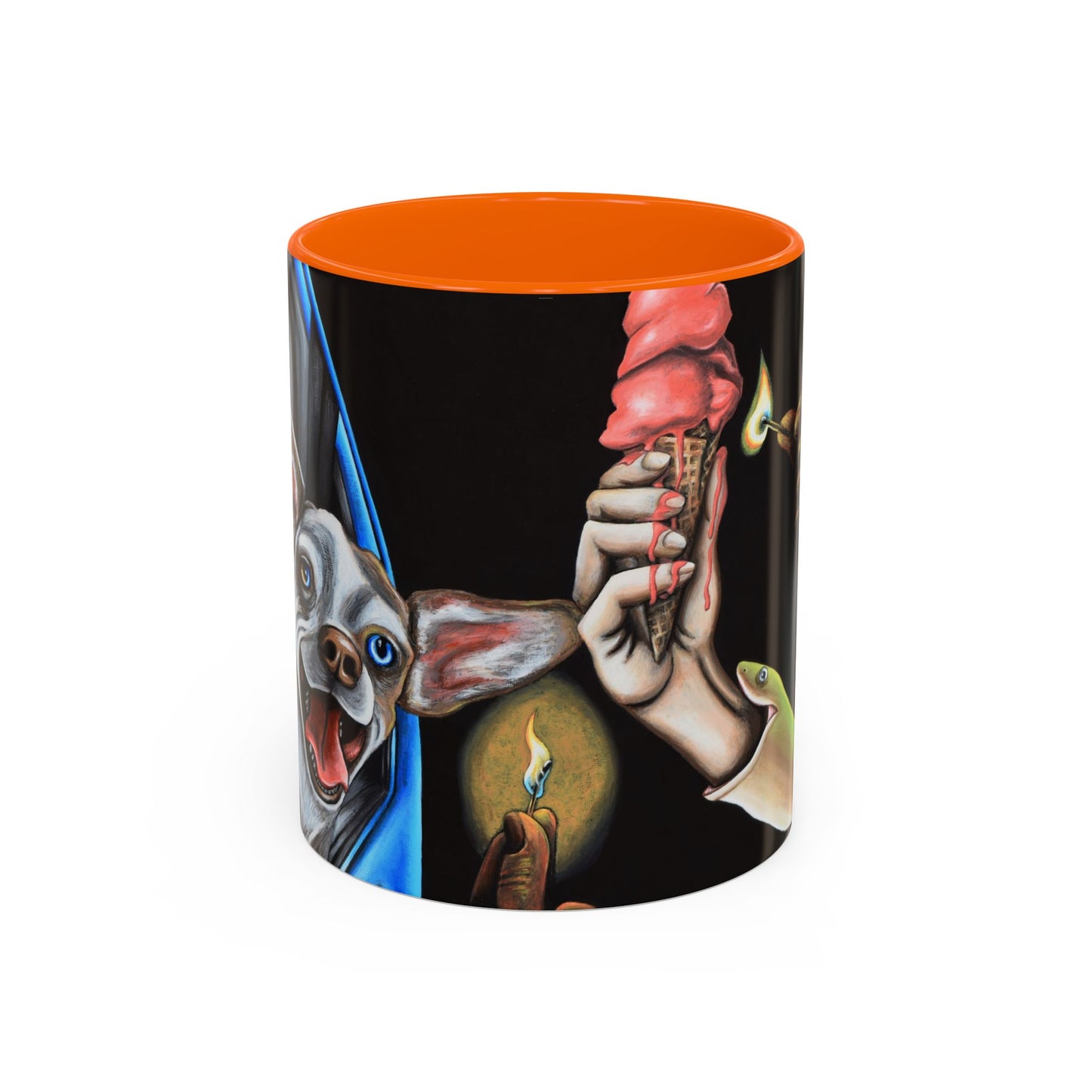Unique Artistic Accent Coffee Mug with Colorful Ice Cream Design