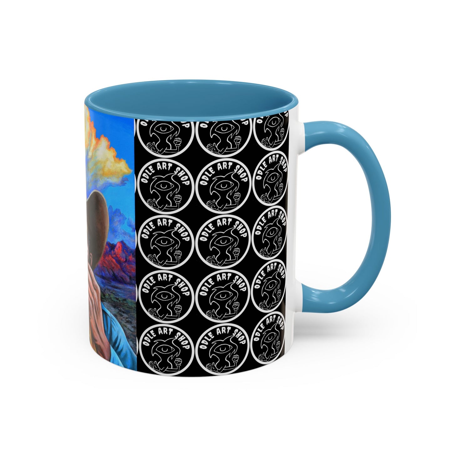 Day of the Dead Accent Coffee Mug, Colorful Skull Design Mug, Halloween Coffee Cup, Unique Art Coffee Mug
