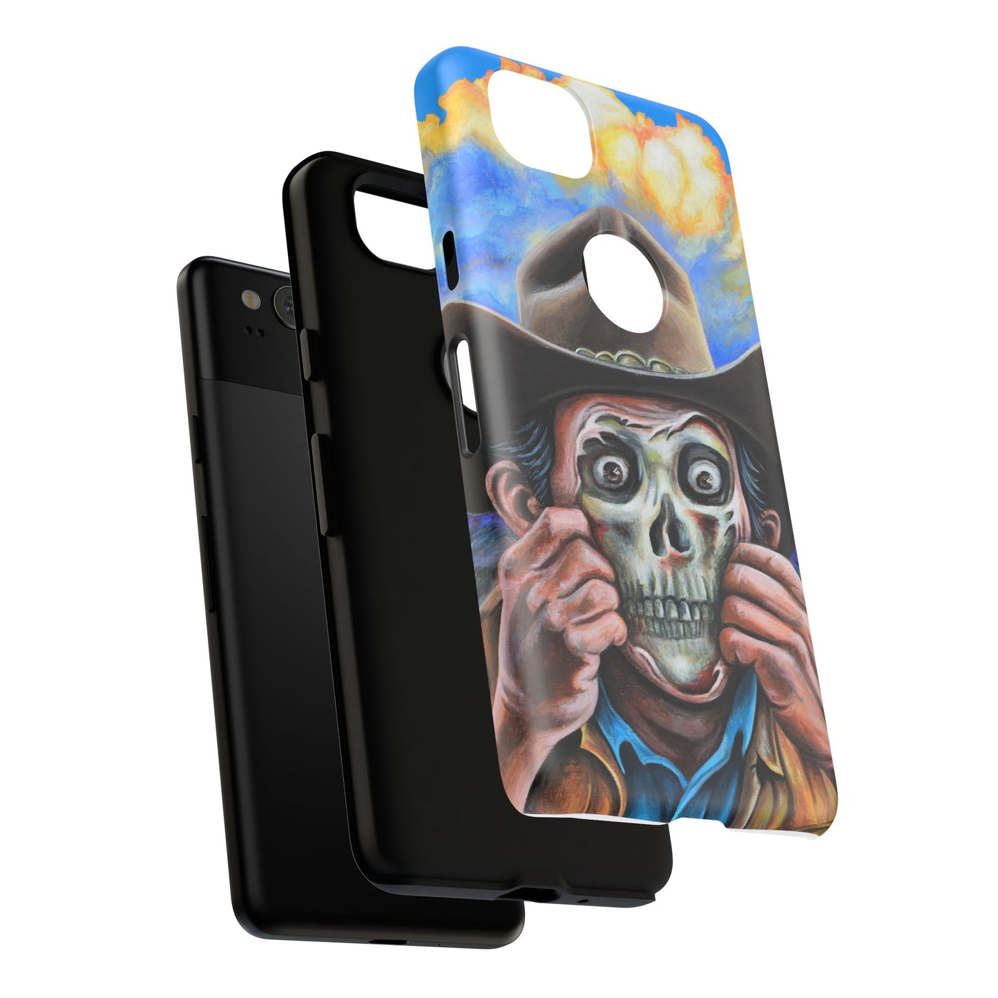Skull Cowboy Phone Case - Tough Cases with Bold Artwork, Unique Gift for Halloween, Bold Aesthetic, Ideal for Music Lovers, [...]