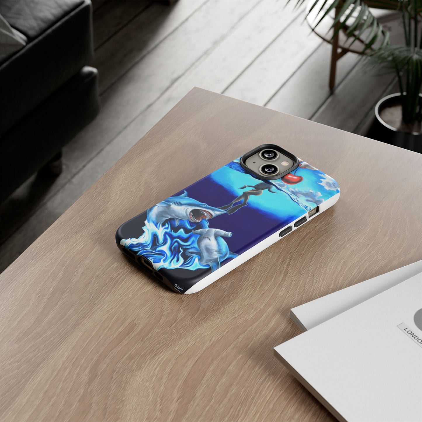 Shark Art Phone Case - Tough Cases, Unique Phone Accessories, Ocean-Inspired Gift, Underwater Art, Fun Phone Cover, Beach Lover Gift