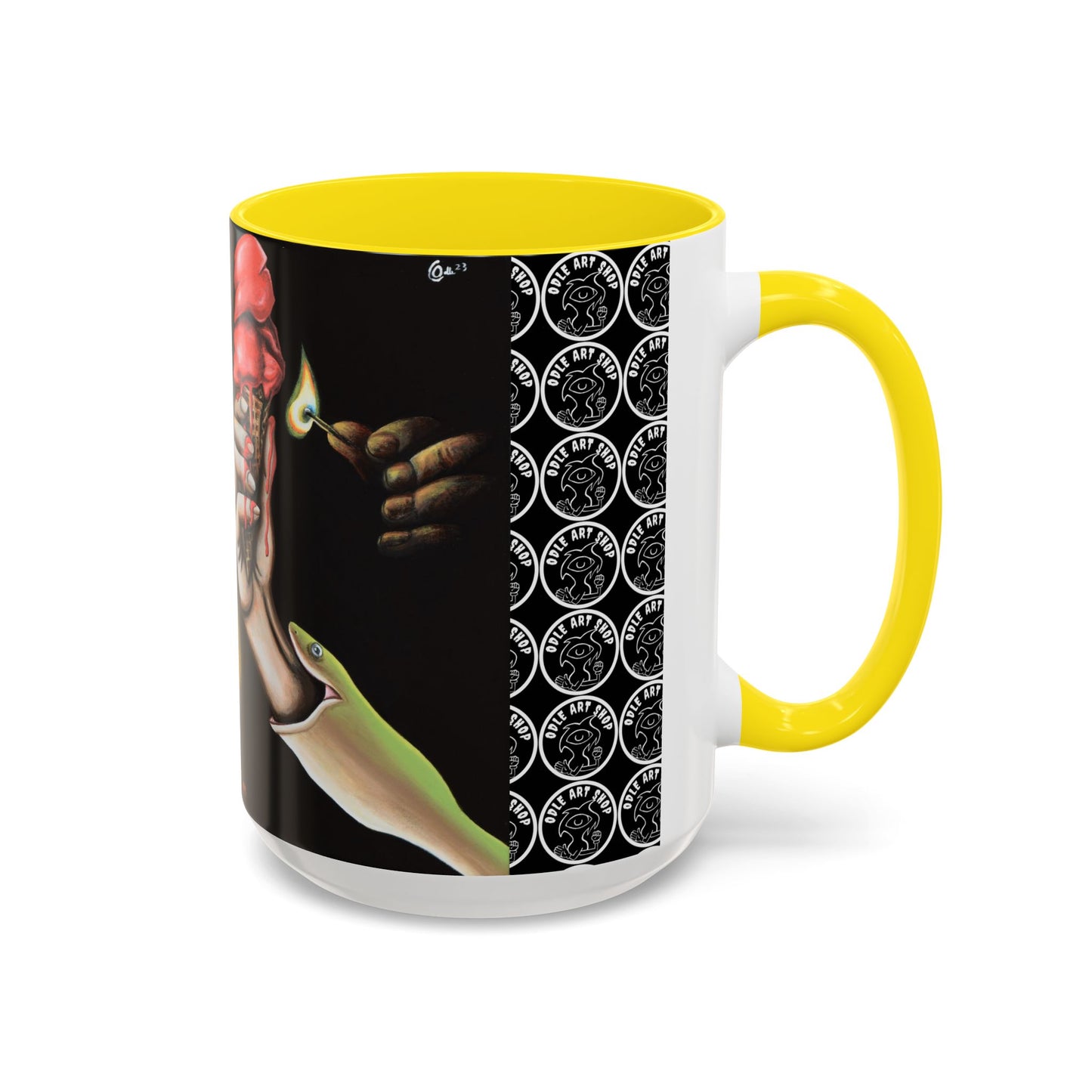 Unique Artistic Accent Coffee Mug with Colorful Ice Cream Design