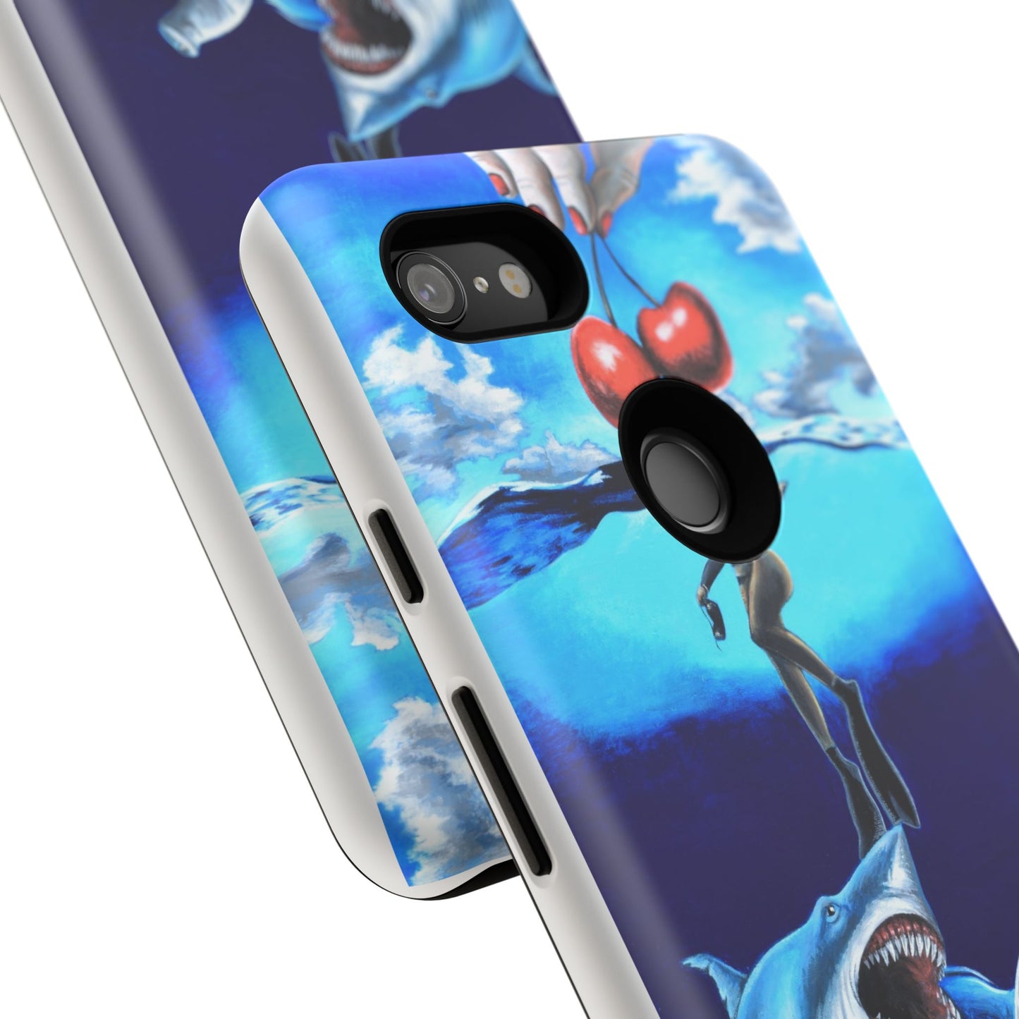 Shark Art Phone Case - Tough Cases, Unique Phone Accessories, Ocean-Inspired Gift, Underwater Art, Fun Phone Cover, Beach Lover Gift