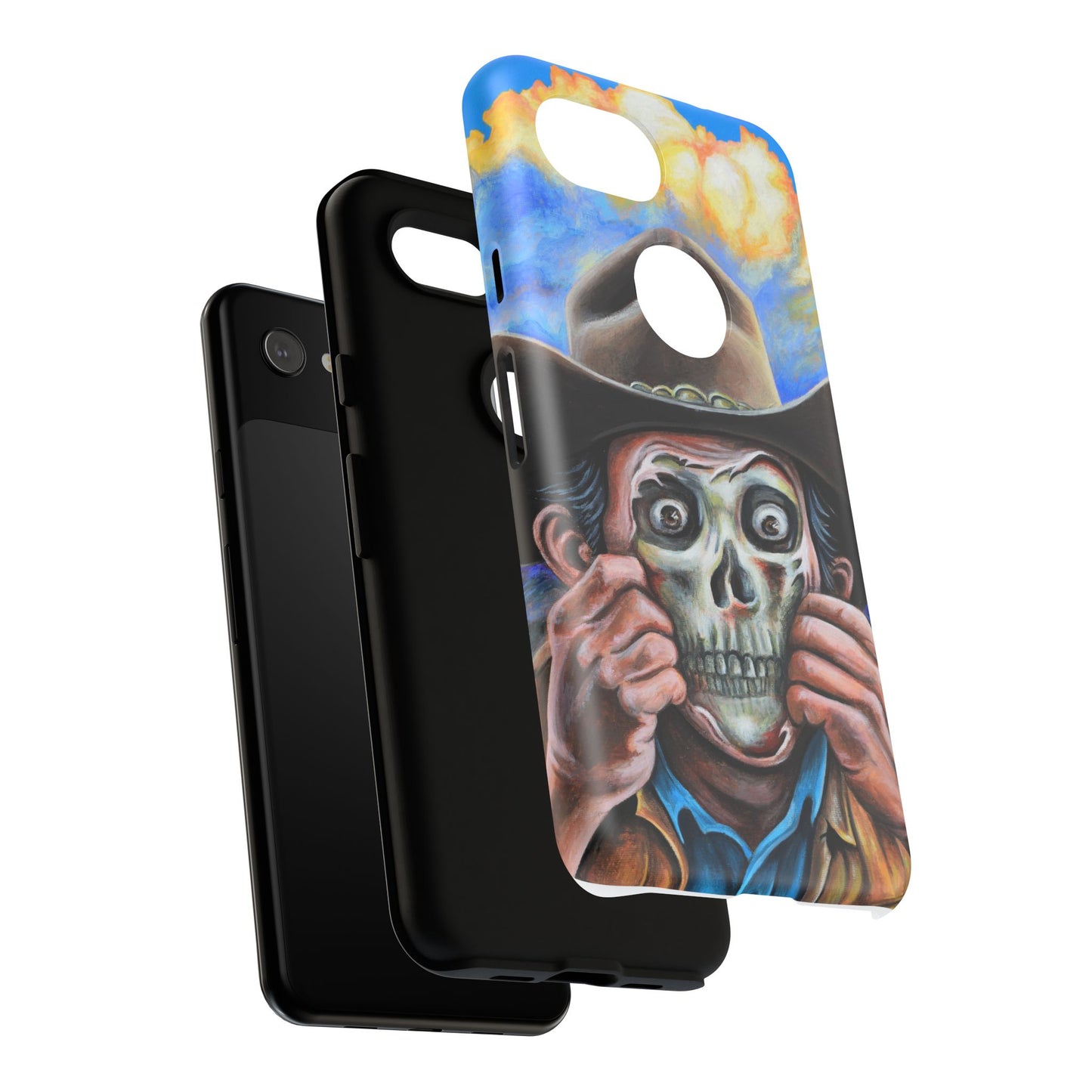 Skull Cowboy Phone Case - Tough Cases with Bold Artwork, Unique Gift for Halloween, Bold Aesthetic, Ideal for Music Lovers, [...]