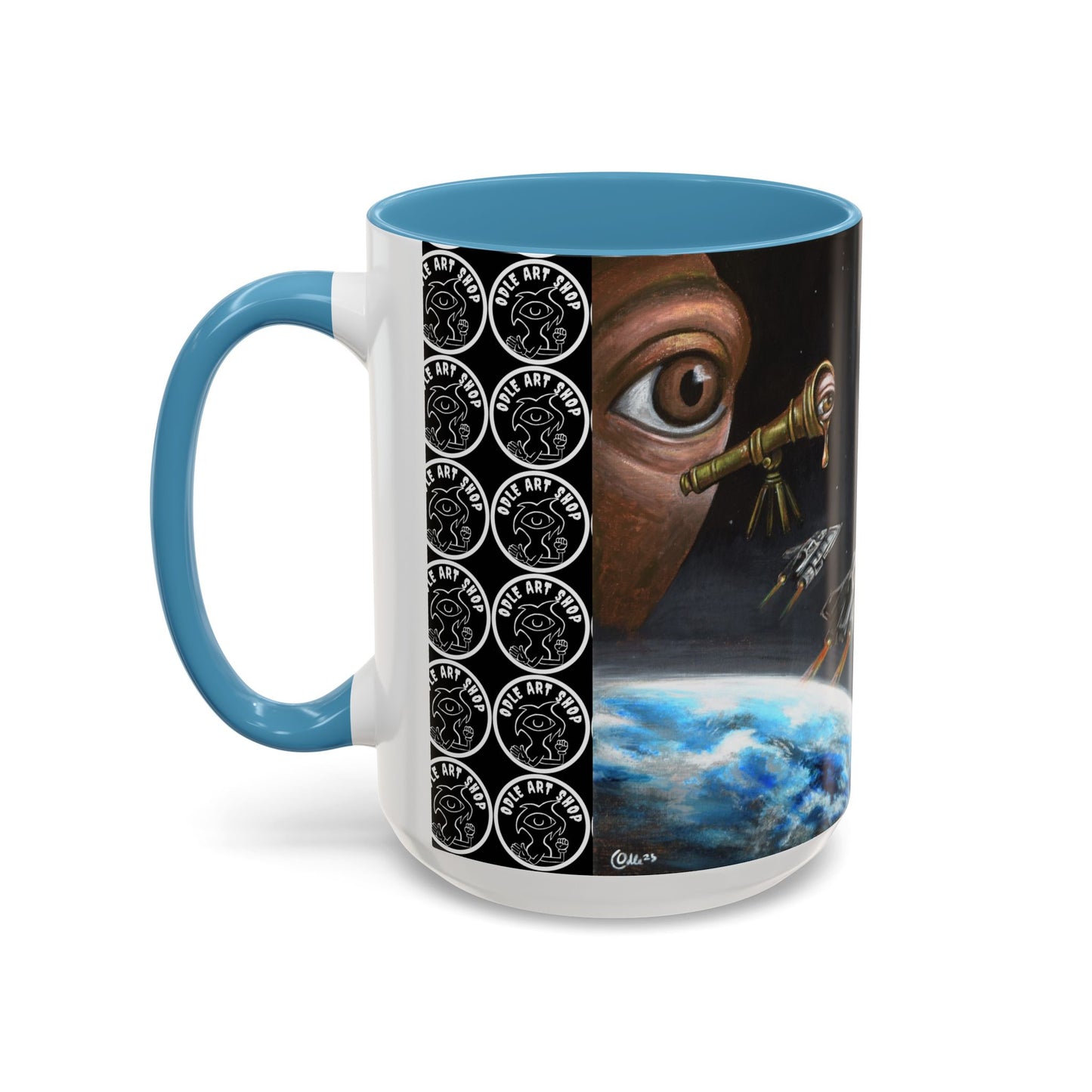 Space Adventure Coffee Mug - Retro Sci‑Fi Crew & Alien Monsters