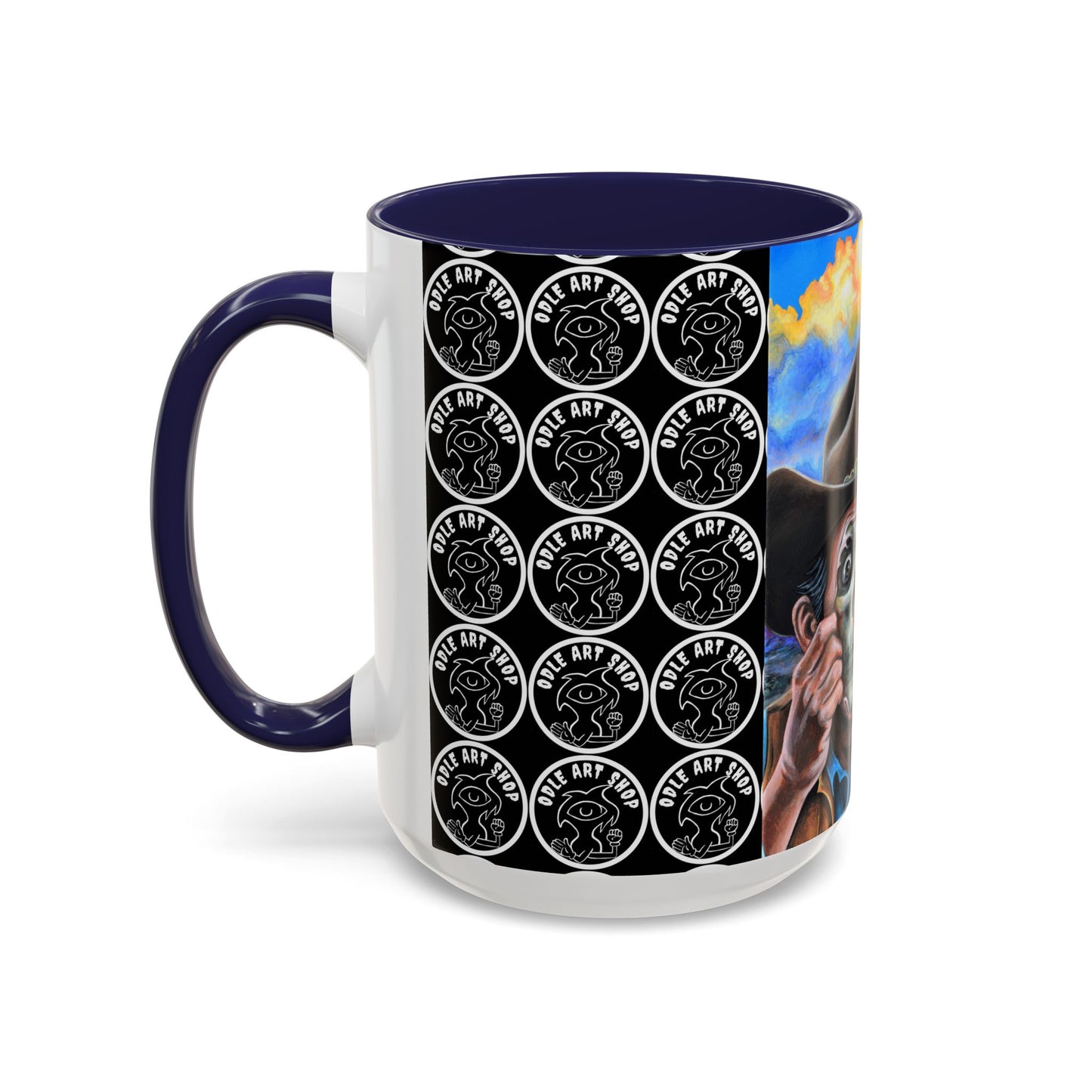 Day of the Dead Accent Coffee Mug, Colorful Skull Design Mug, Halloween Coffee Cup, Unique Art Coffee Mug