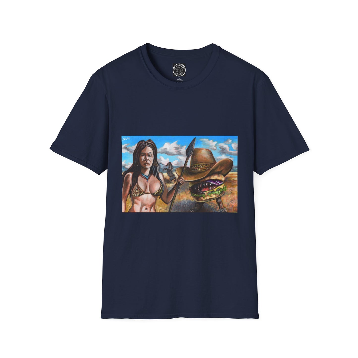 Vibrant Graphic Tee with Western Vibes, Unisex Softstyle T-Shirt, Casual Style, Gift for Cowboys, Everyday Wear, Festival Attire