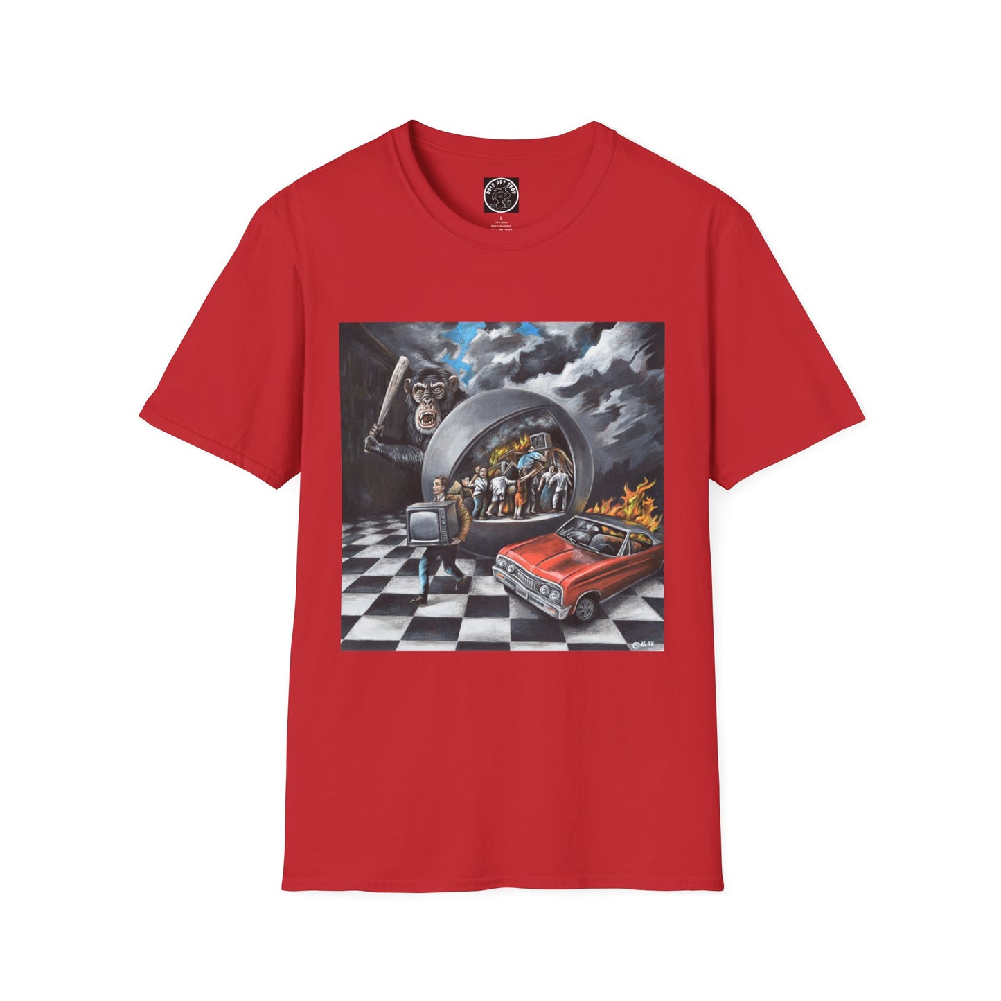 Surreal Roadtrip T-Shirt — Retro Car, Diner Mirror Scene