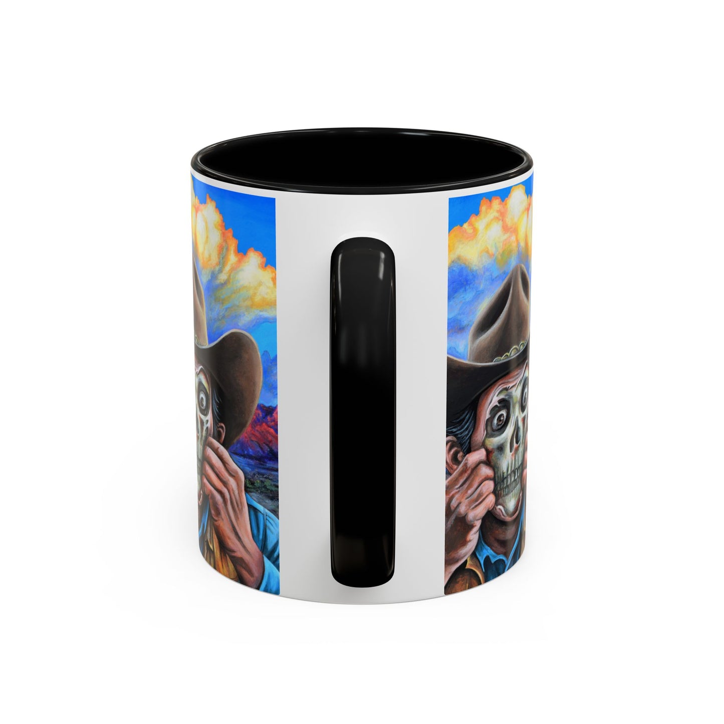 Day of the Dead Accent Coffee Mug, Colorful Skull Design Mug, Halloween Coffee Cup, Gift for Latinos, Unique Art Coffee Mug