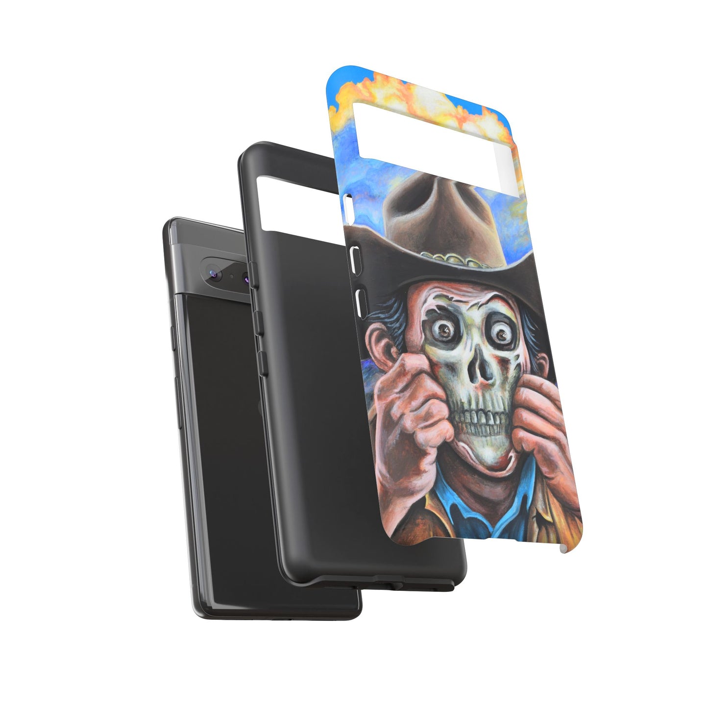 Skull Cowboy Phone Case - Tough Cases with Bold Artwork, Unique Gift for Halloween, Bold Aesthetic, Ideal for Music Lovers, [...]