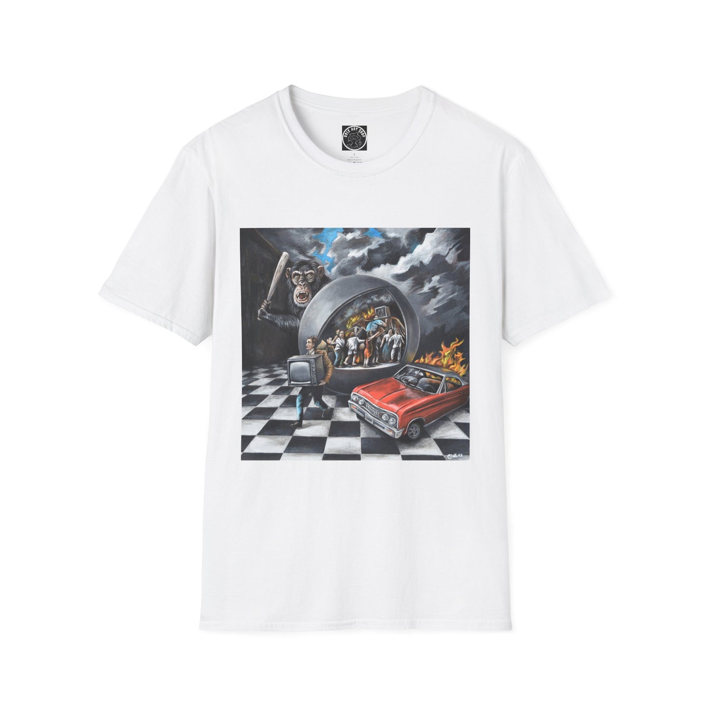 Surreal Roadtrip T-Shirt — Retro Car, Diner Mirror Scene