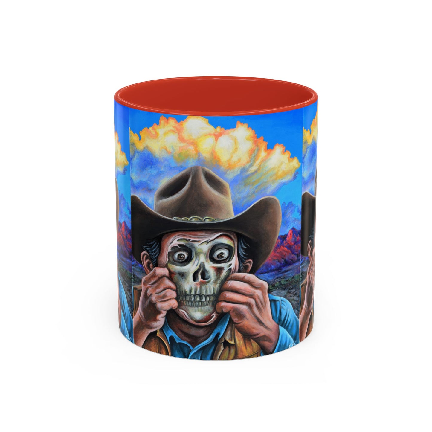 Day of the Dead Accent Coffee Mug, Colorful Skull Design Mug, Halloween Coffee Cup, Gift for Latinos, Unique Art Coffee Mug