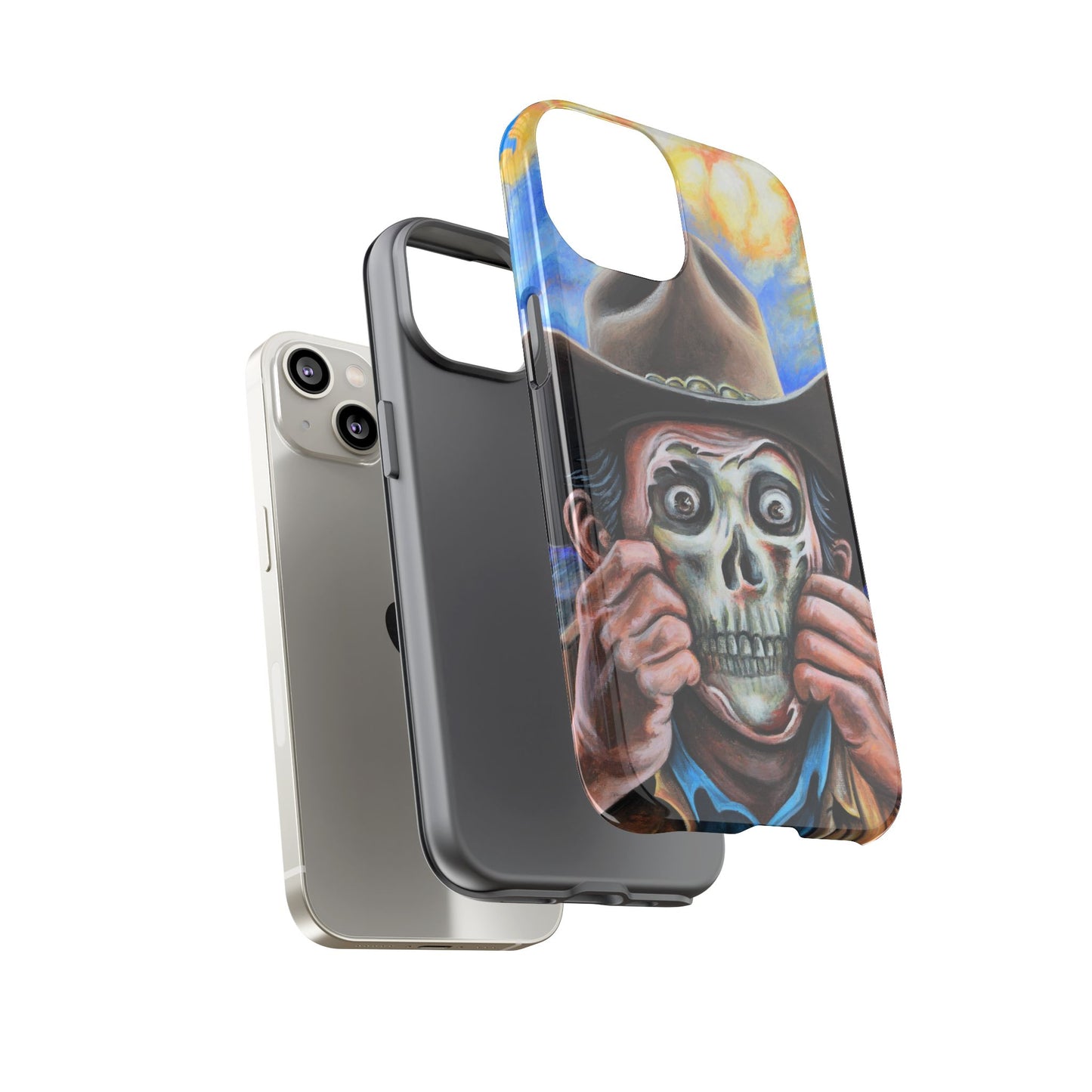 Skull Cowboy Phone Case - Tough Cases with Bold Artwork, Unique Gift for Halloween, Bold Aesthetic, Ideal for Music Lovers, [...]