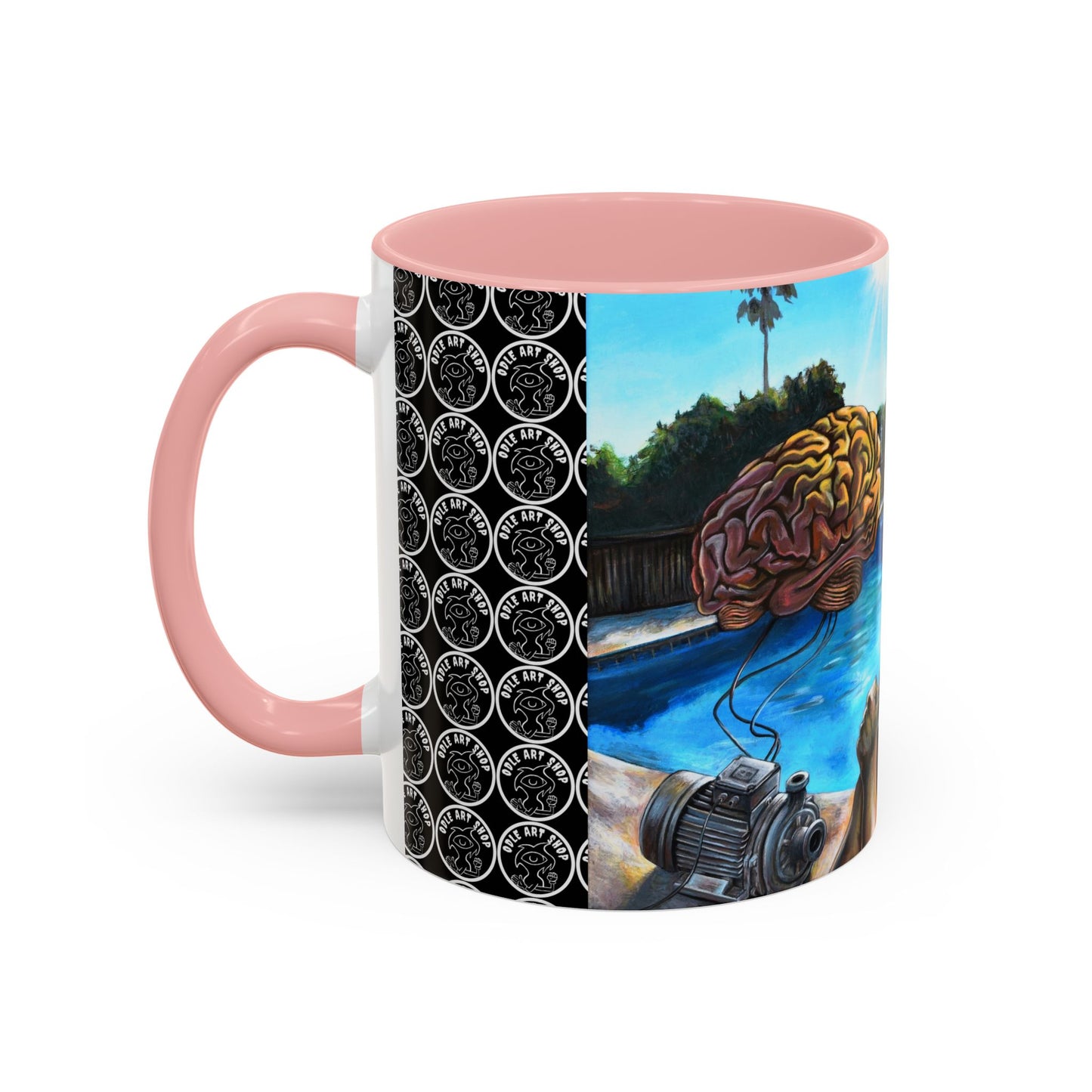 Surreal Poolside Art Coffee Mug — Color Accent 11/15oz