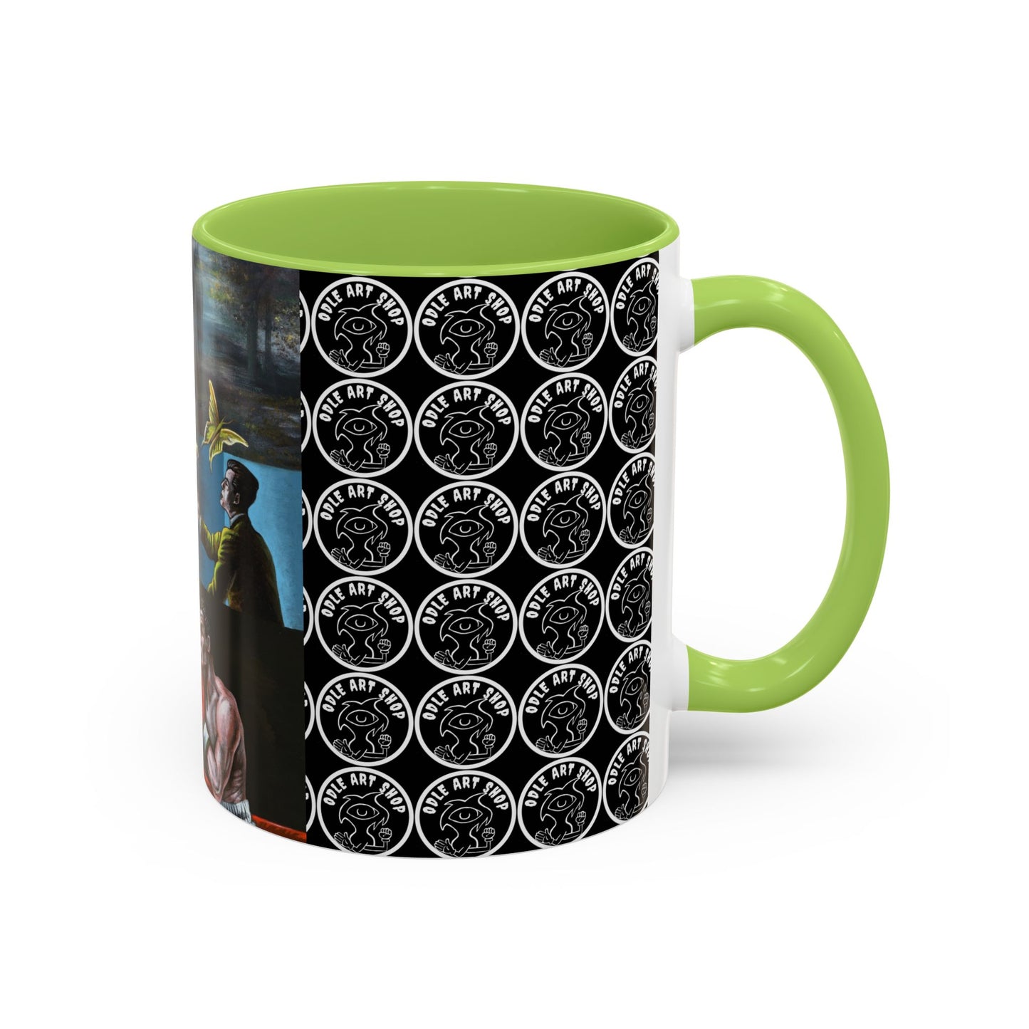 Literary Classics Collage Accent Coffee Mug — Boxing, Butterflies & Dark Forest Art (11/15oz)