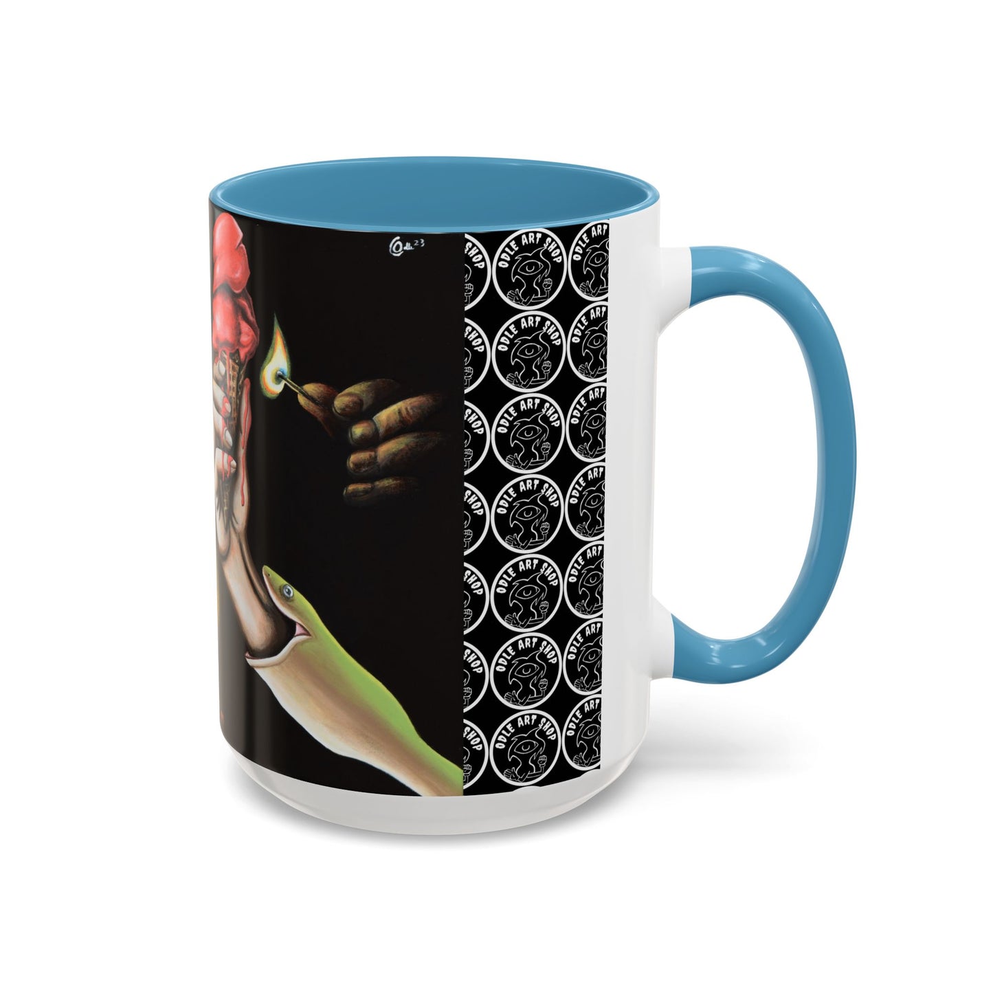 Unique Artistic Accent Coffee Mug with Colorful Ice Cream Design