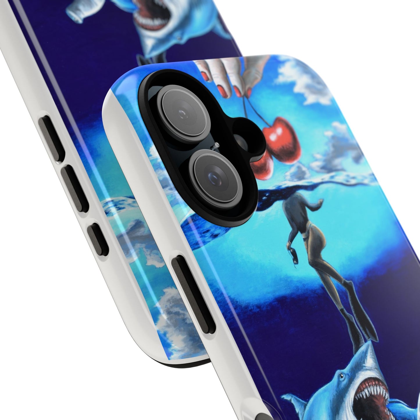 Shark Art Phone Case - Tough Cases, Unique Phone Accessories, Ocean-Inspired Gift, Underwater Art, Fun Phone Cover, Beach Lover Gift