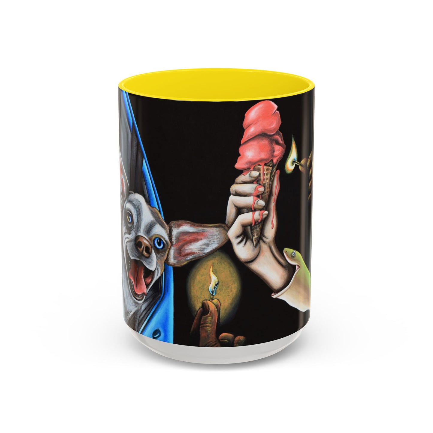 Unique Artistic Accent Coffee Mug with Colorful Ice Cream Design