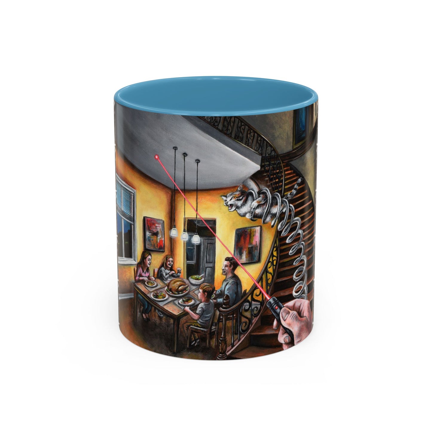 Surreal Dinner Party Accent Coffee Mug — Whimsical Art Coffee Cup (11/15oz)