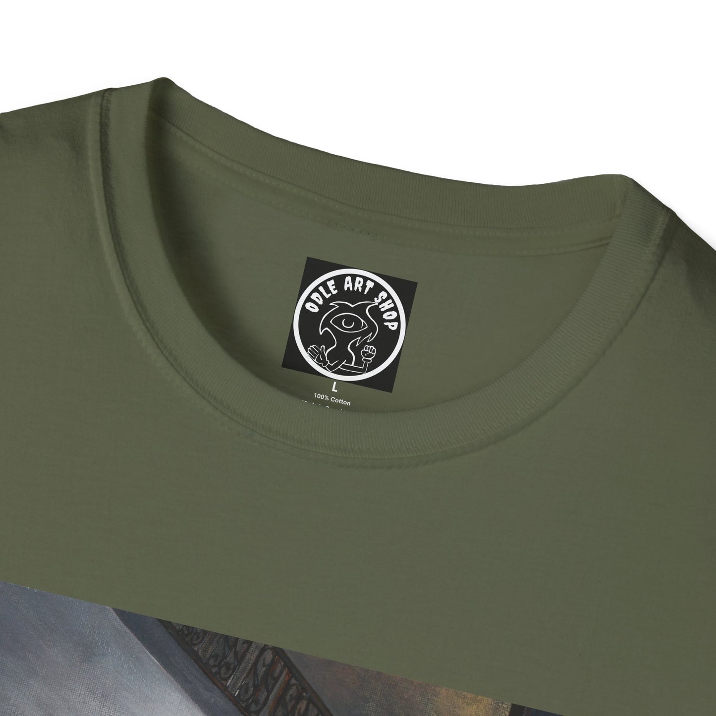 Surreal Spiral Staircase Art T-Shirt — Hand-Painted Room Scene Graphic Tee