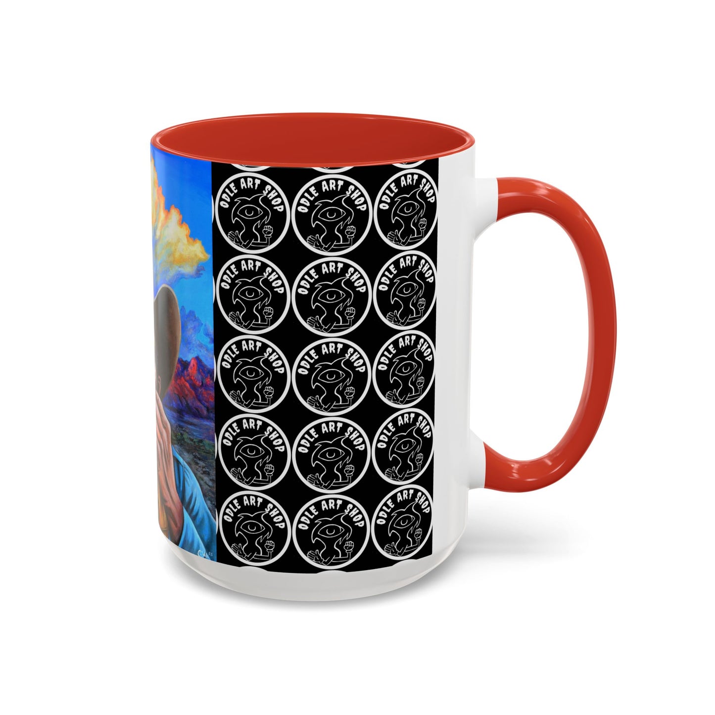 Day of the Dead Accent Coffee Mug, Colorful Skull Design Mug, Halloween Coffee Cup, Unique Art Coffee Mug